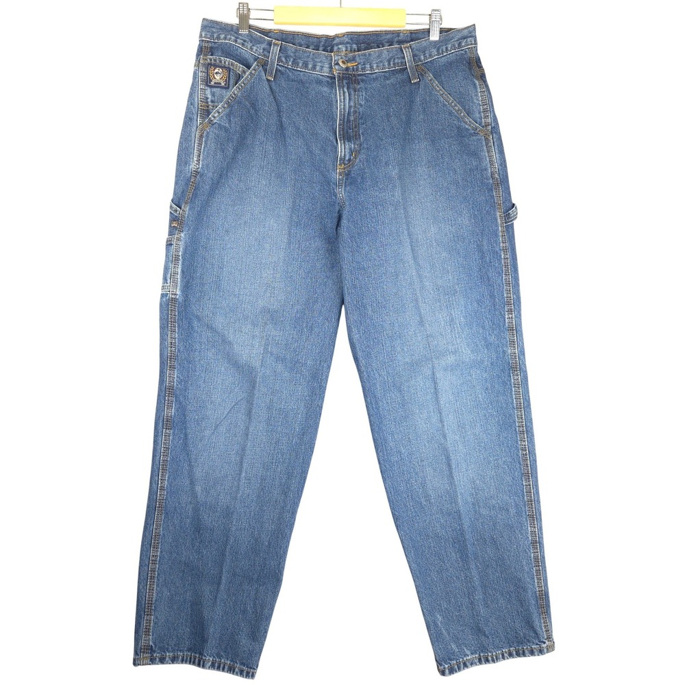 Cinch Mens Carpenter Jeans Medium Wash Blue Denim Workwear 38x32 (Fits 38x30)